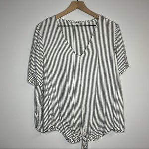 madewell | striped tie front top